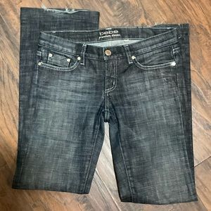 BEBE Women Jean Pant, Embroidered/Letter details, Metal Branding, Sz: 28.